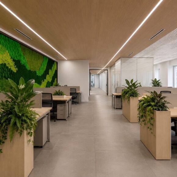 Jardines verticales en la oficina: bienestar, diseño y productividad